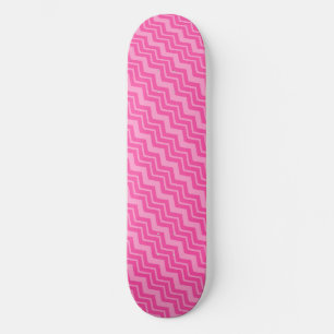 Pink Hot Pink Zigzag Chevron Pattern Design  Skateboard