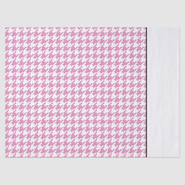 Pink Houndstooth Designer Chic Two Tone Tissue Paper (Front)
