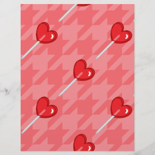 pink houndstooth heart lollipop
