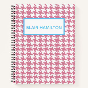 Pink Houndstooth Notebook