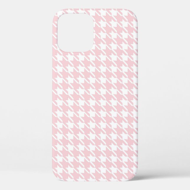 Pink Houndstooth Pattern Modern Pretty Case-Mate iPhone Case (Back)