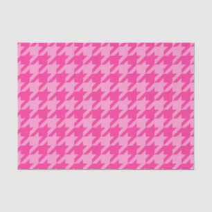 Pink Houndstooth Plaid Check Tissue Paper