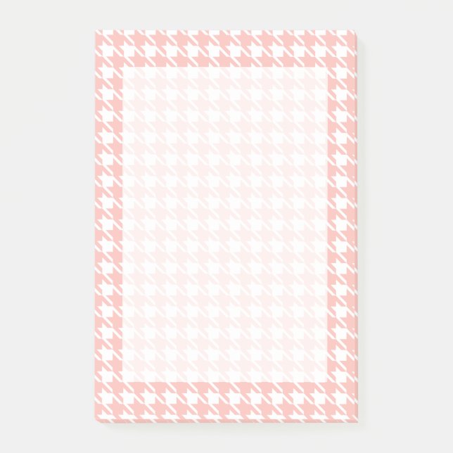 Pink Houndstooth Post It Notes (Front)