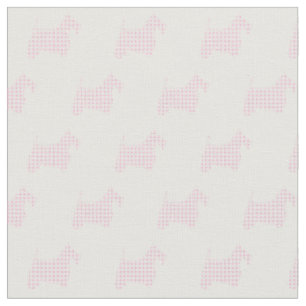 Pink Houndstooth Scotties Fabric