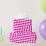 Pink Houndstooth  Wrapping Paper<br><div class="desc">Timeless and classic houndstooth pattern on modern pink. Ideal wrapping paper for birthday gifts,  Christmas gifts  and other holiday presents,  as well as,  merchandise packaging and crafts.</div>