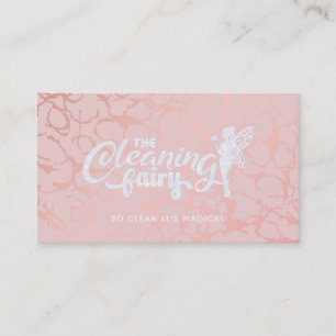 Pink House Cleaning Business Cards