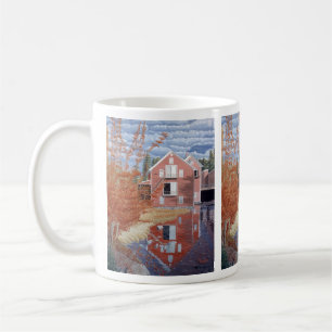 Pink House in Autumn Coffee Mug