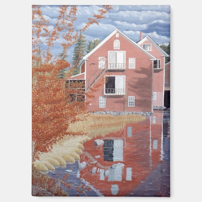 Pink House in Autumn Magnet (Front)