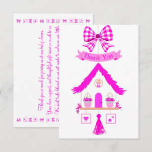 Pink House Thank You Baby Shower Card