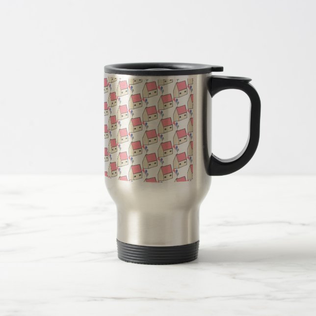 Pink house travel mug (Right)