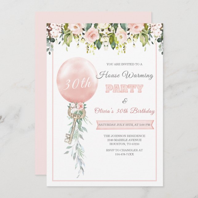 Pink Housewarming and Birthday Template (Front/Back)
