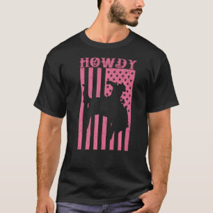 Pink Howdy Rodeo Western Country Southern Cowgirl T-Shirt