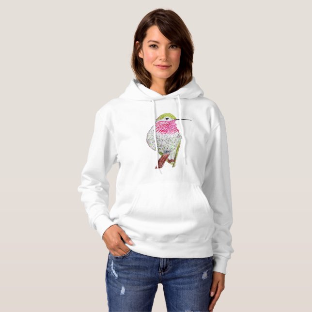 Pink Hummingbird  Hoodie (Front Full)