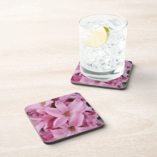 pink hyacinth flower coaster