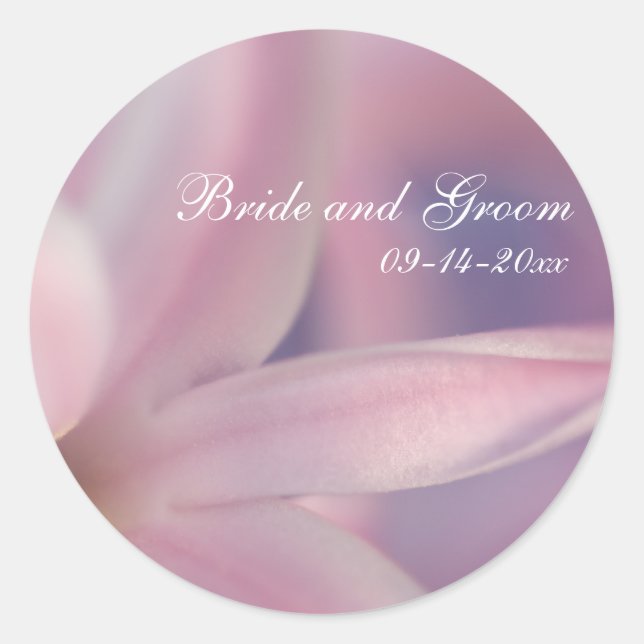 Pink Hyacinth Flowers Wedding Envelope Seal (Front)