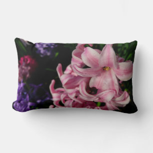 Pink Hyacinth Spring Floral Lumbar Pillow
