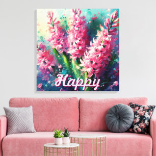 Pink Hyacinths Hyacinth Floral Personalized Canvas Print