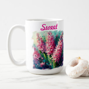 Pink Hyacinths Hyacinth Floral Personalized Coffee Mug
