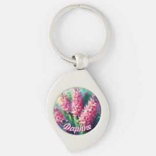 Pink Hyacinths Hyacinth Floral Personalized Keychain