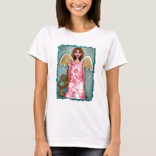 Pink Hydrangea Angel - ladies t-shirt