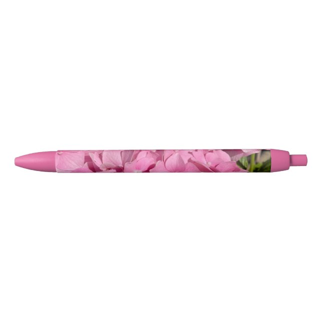  Pink Hydrangea Black Ink Pen (Front)