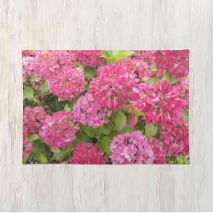 Pink Hydrangea Blooms Floral Placemat