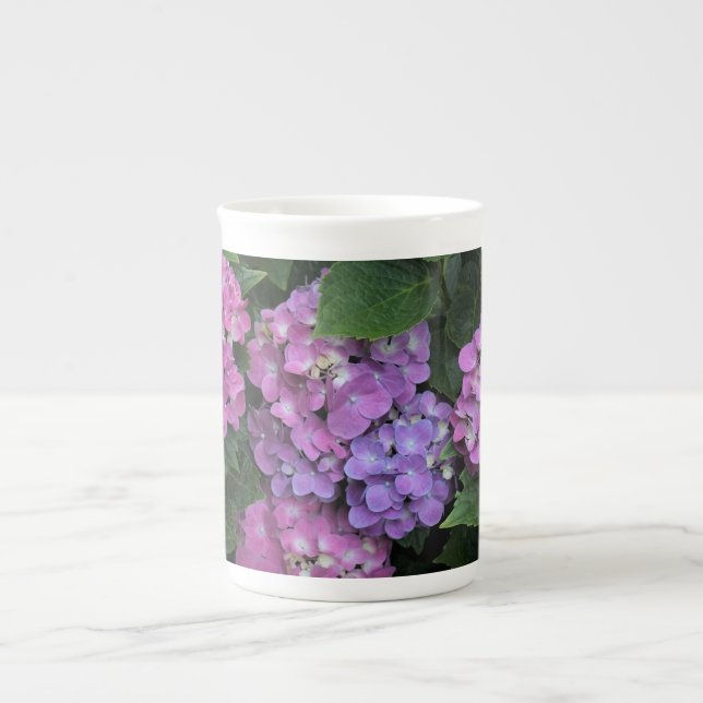 Pink Hydrangea Bone China Mug (Front)