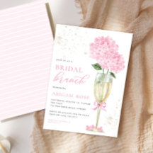 Pink Hydrangea Bridal Brunch Gold Champagne