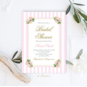 Pink Hydrangea Bridal Shower Invitation
