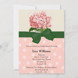 Pink Hydrangea Bridal Shower Invitation