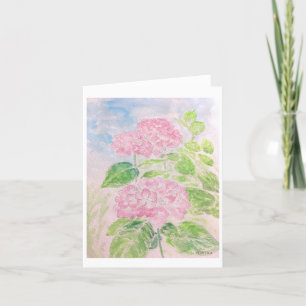 Pink hydrangea card
