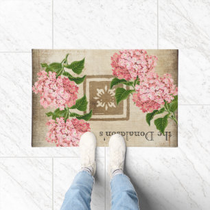 Pink Hydrangea Clusters II Doormat