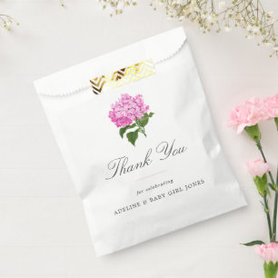Pink Hydrangea Elegant Baby Boy Shower Favour Bag