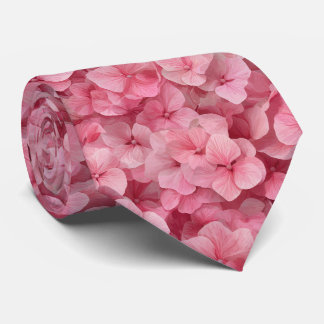 Pink Hydrangea Floral Pattern Tie