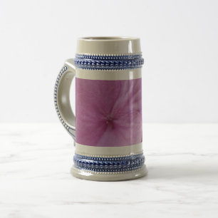 Pink Hydrangea Flower Grey /Blue 22 oz Stein