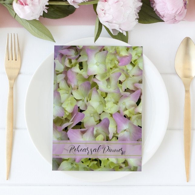 Pink Hydrangea Flower Wedding Rehearsal Dinner Invitation (Creator Uploaded)