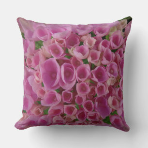 Pink Hydrangea Flowers Throw Pillow