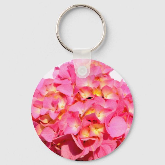 Pink Hydrangea Keychain (Front)