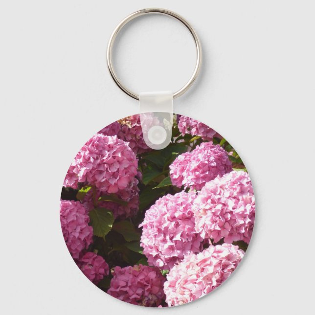 Pink Hydrangea Keychain (Front)