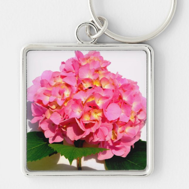 Pink Hydrangea Keychain (Front)