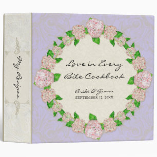 Pink Hydrangea Lace Floral Formal Elegant Weddings Binder