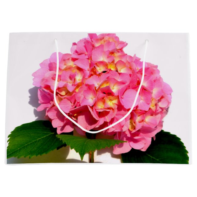 Pink hydrangea  large gift bag (Front)