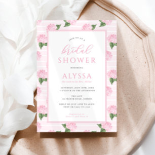 Pink Hydrangea Pattern Frame Bridal Shower Invitation