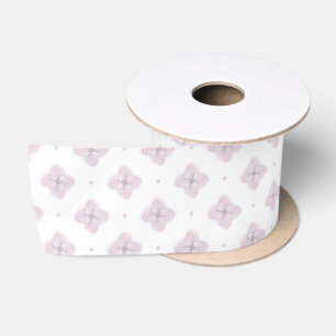 Pink Hydrangea Petal Floral  Satin Ribbon