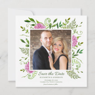 Pink Hydrangea Photo Save The Date