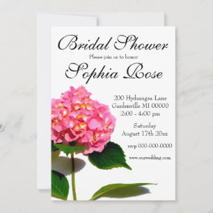 Pink Hydrangea pink floral pink flower Invitation