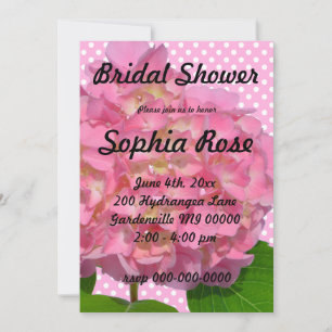 Pink hydrangea pink floral pink flower invitation