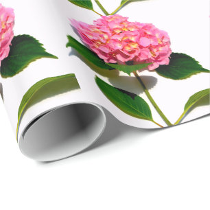 Pink hydrangea pink floral pink flower wrapping paper