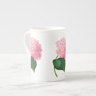 Pink Hydrangea Redoute Flowers Mug Cup