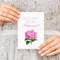 Pink Hydrangea Serez-Vous Ma Carte De Femme D'Accu